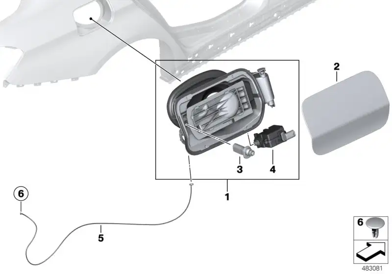 BMW Einfüllklappe grundiert F30 F80 41007238058