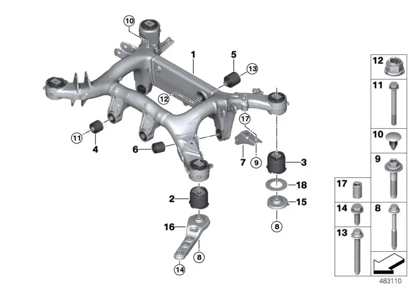 BMW Hinterachsträger G05 G06 G07 33316894149