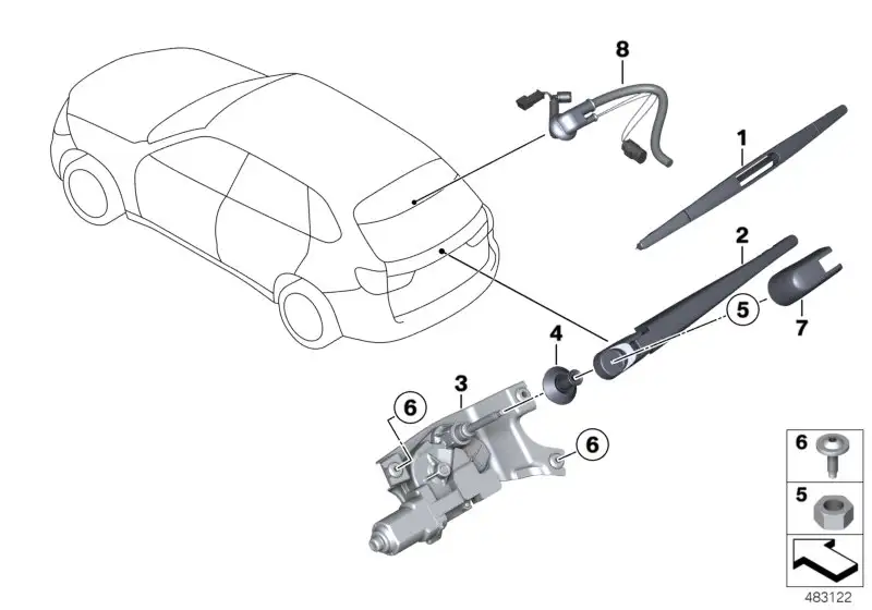 BMW Abdeckkappe Wischarm F15 F85 61627294430 - X5 F15, X5