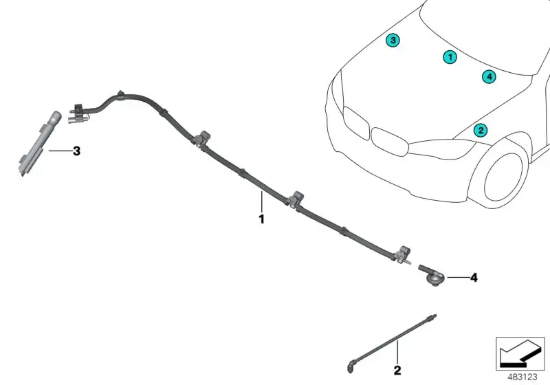 BMW Düsenkette Scheibenwaschanlage F15 F16 F85 F86 61667292659