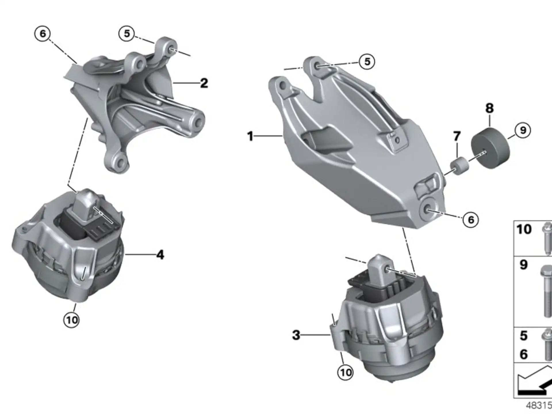BMW Motorlager links G01 G02 G05 G06 G07 G12 G14 G15 G16 G20 G21 G30 G31 G32 22116860471