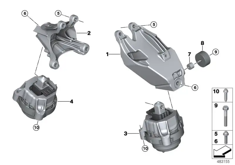 BMW Motorlager links G01 G02 G05 G06 G07 G12 G14 G15 G16 G20 G21