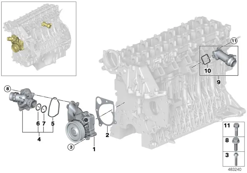 BMW Kühlmittelpumpe mechanisch E83 E90 E91 E92 11517801063