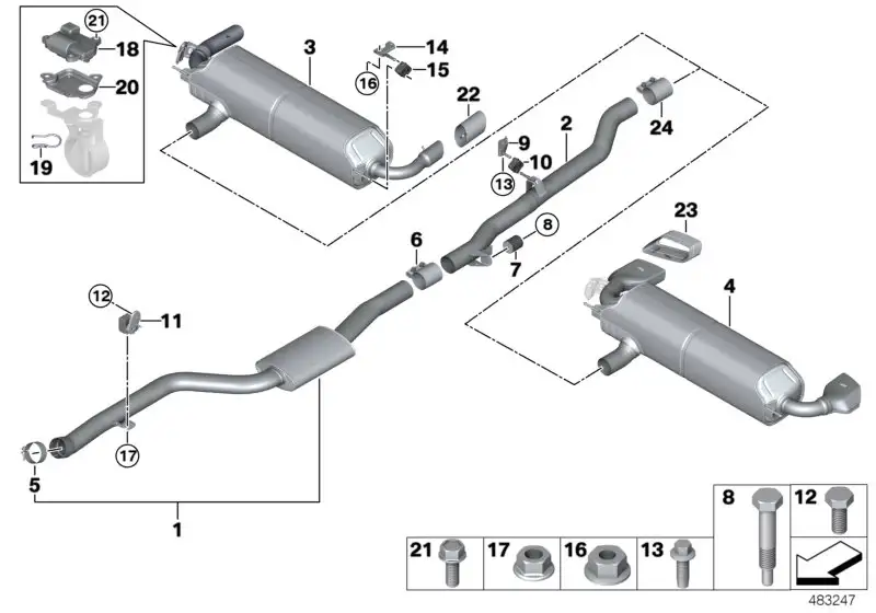 BMW Gummilager F90 F91 F92 F93 F95 F96 G05 G06 G07 G11 G12 G14 G1