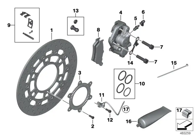 BMW Bremssattel ohne Belag rechts K70 K72 K75 34117716716 - K72,