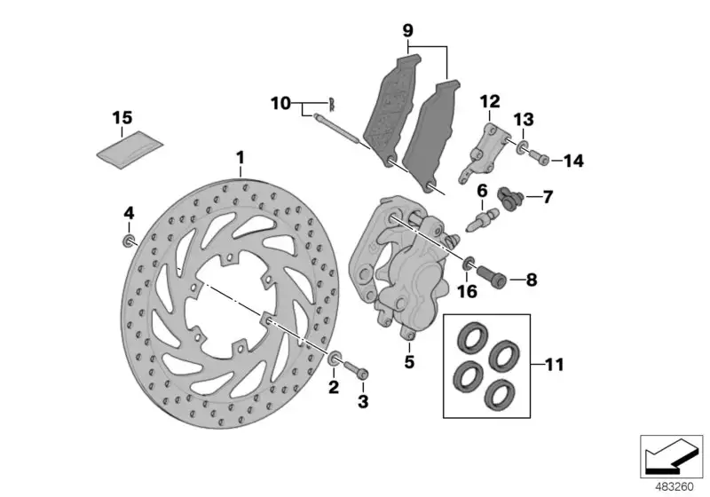 BMW Antiquietschscheibe K15 K16 R13 34117661879 - Bildposition 04