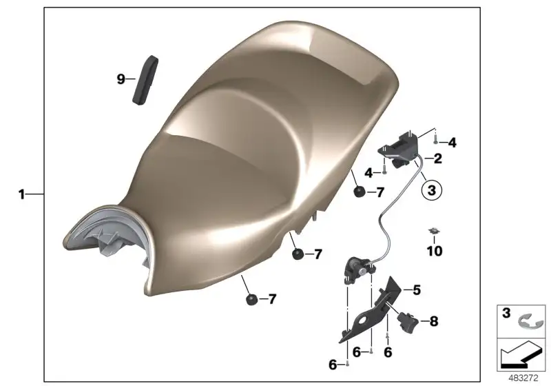BMW Sitzbank einteilig hoch K48 52538393635