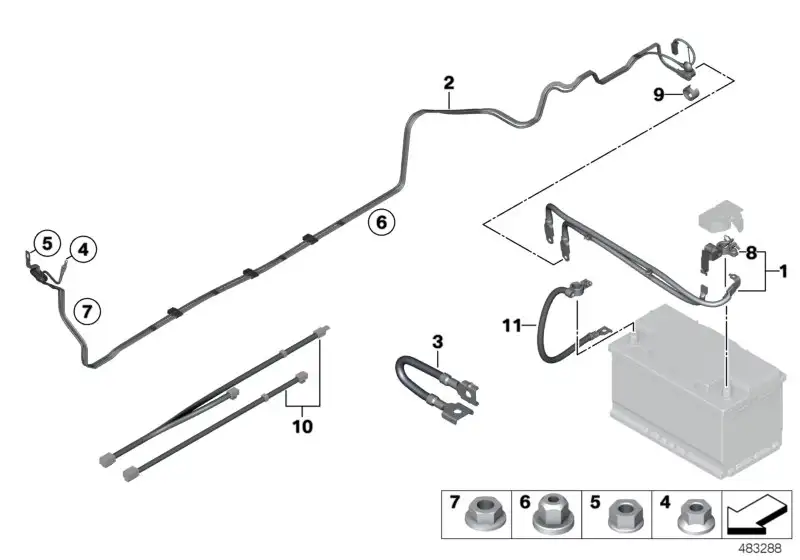 BMW Batteriekabel plus Unterflur F30 F31 F32 F33 61129316576