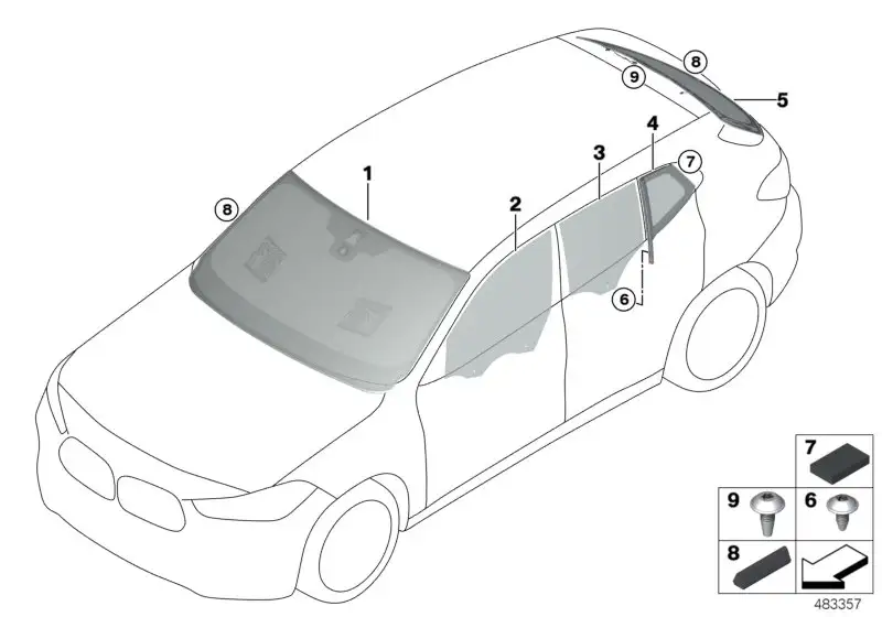 BMW Frontscheibe grün Regensensor 51317428718