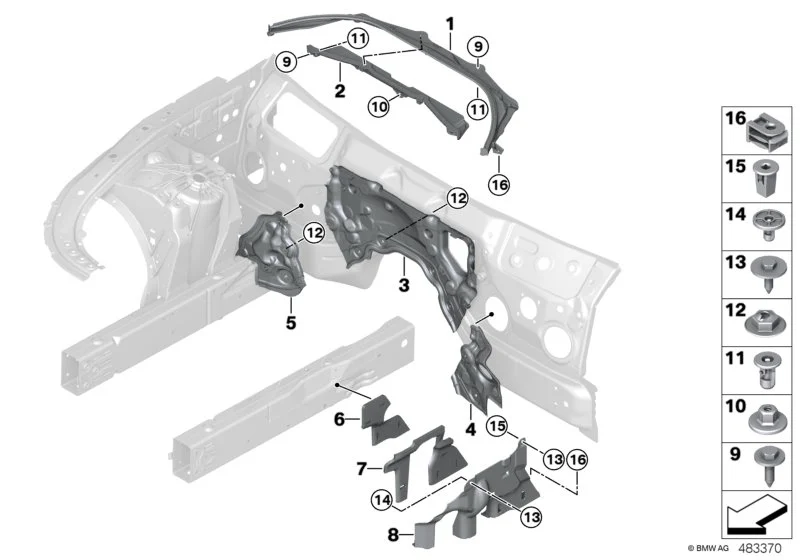 BMW Abdeckung Lenkungsaggregate vorn links F90 G11 G12 G14 G15 G16 G30 G31 G32 51757347021