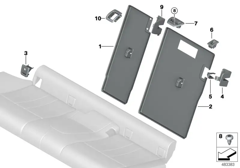 BMW Blende Isofix 52207468912 - Bildposition 03