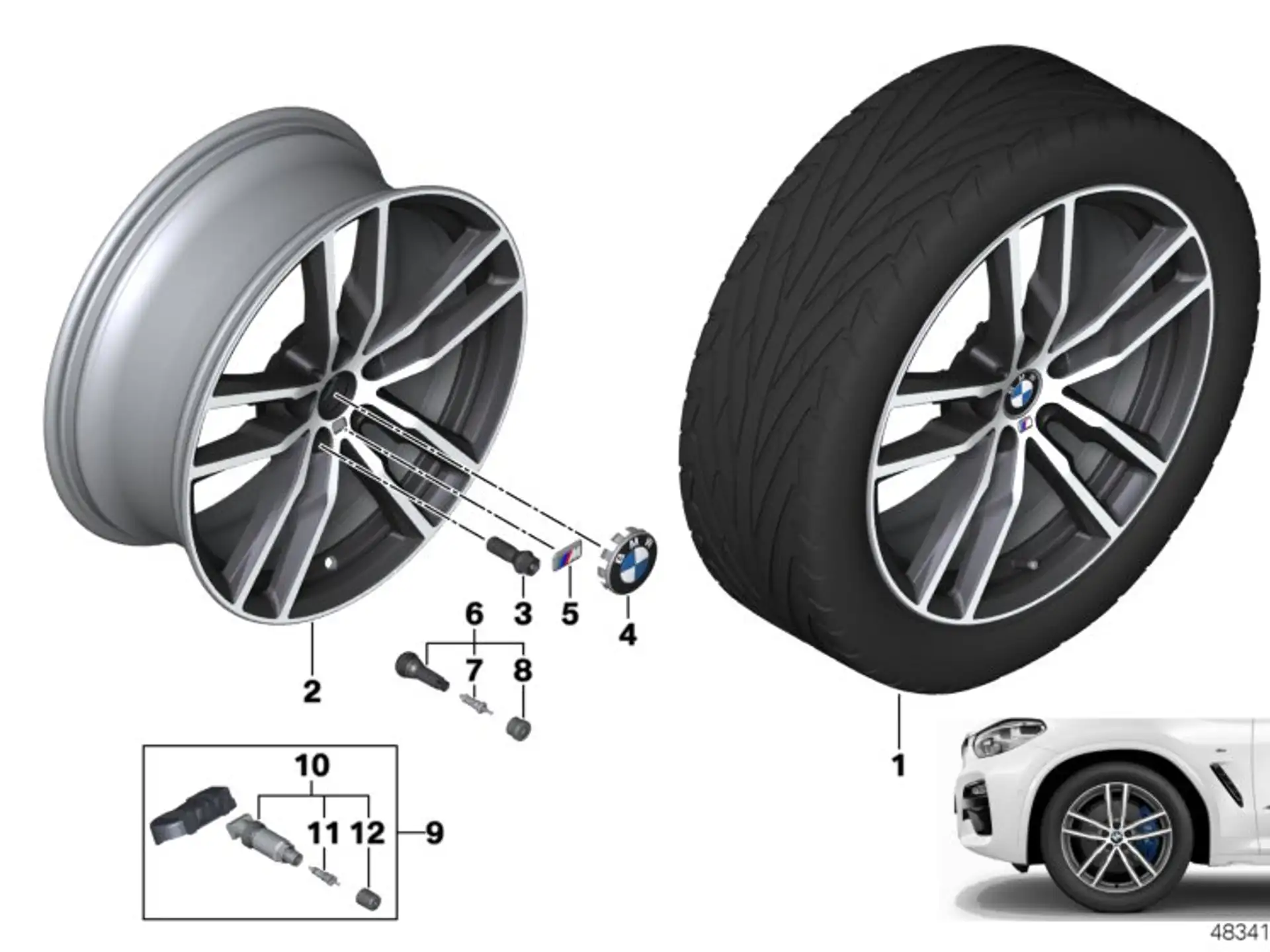 BMW Alufelge Doppelspeiche 698M ferricgrey 7,5Jx19 ET32 X3 G01 X4 G02