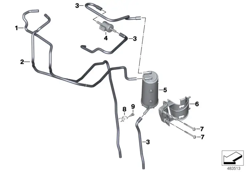 BMW Aktivkohlefilter K80 K81 K82 K83 K84 16138522924 - Bildpositi