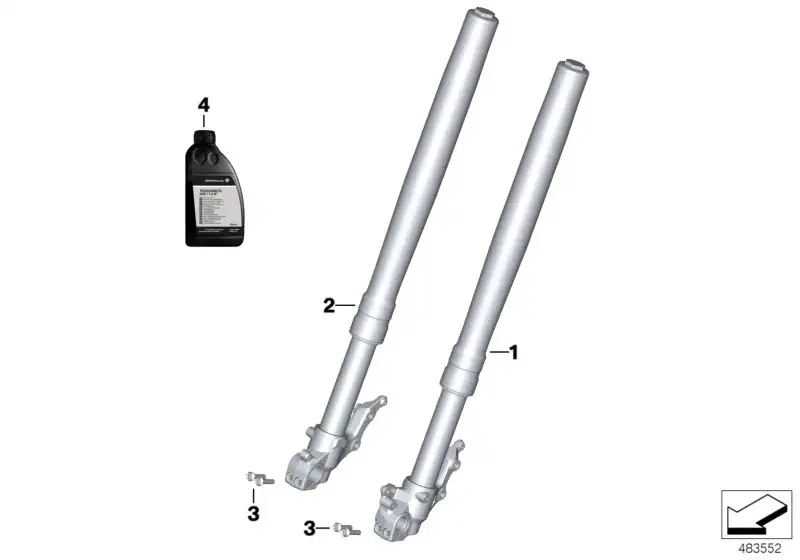 BMW Gabelholm schwarz rechts K81 K82 31429480342