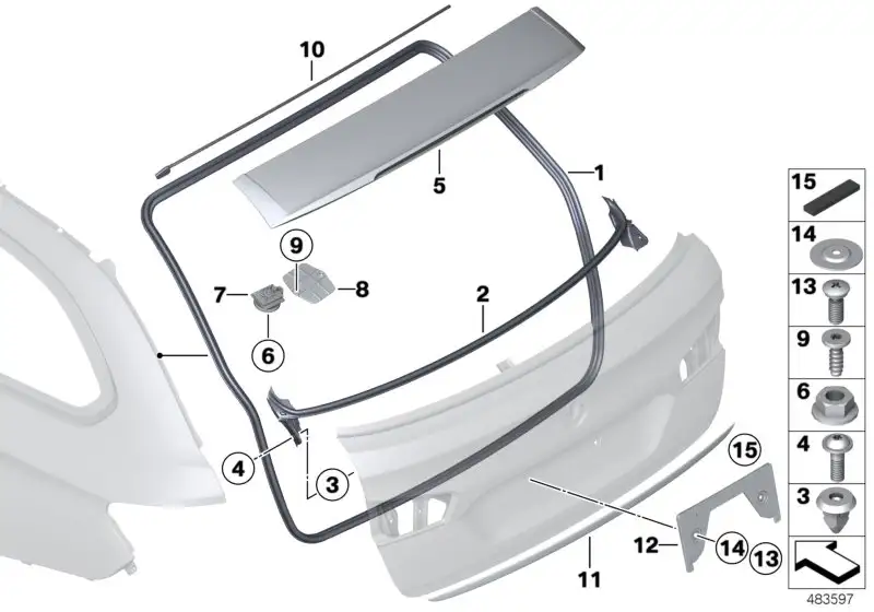 BMW Abdichtung Dach hinten F11 51767232659