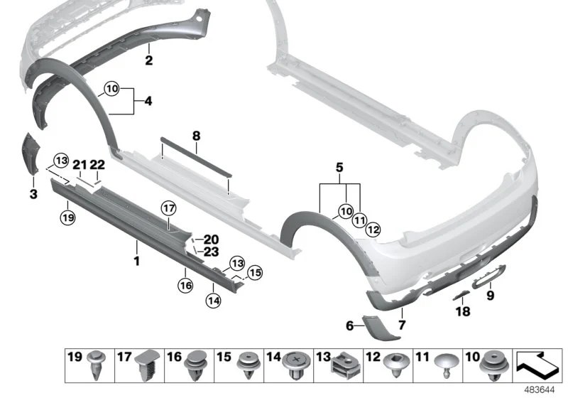 BMW Blende Radlauf vorne links F55 F56 F57 51777403259