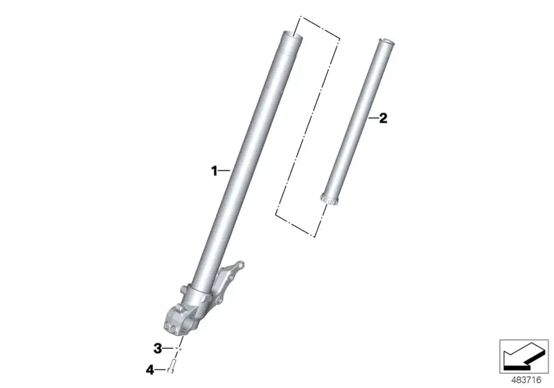 BMW Gleitrohr links K81 K82 31429480355