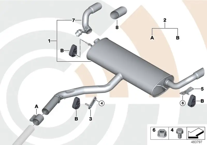 BMW Endrohrblende Chrom E70 18307599189 - Bildposition 08