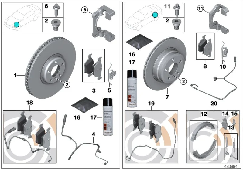 BMW Bremsscheibe belüftet E70 E71 E72 F15 F16 34216886480