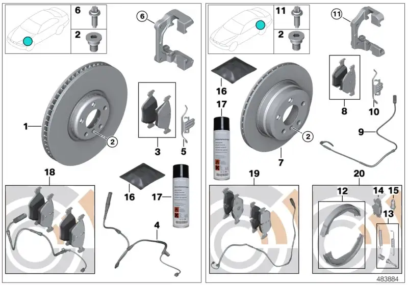 BMW Bremsscheibe belüftet E70 E71 E72 F15 F16 34216886480