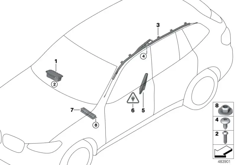 BMW Knieschutz Airbagmodul rechts F97 F98 G01 G02 72129363844 - B