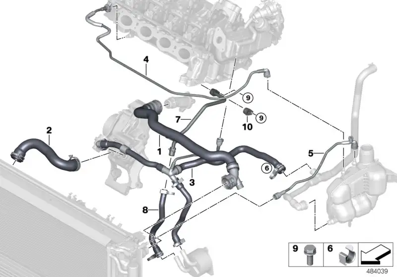 BMW Schlauch Ausgleichsbehälter- F45 F46 F48 F54 F55 F56 F57 F60