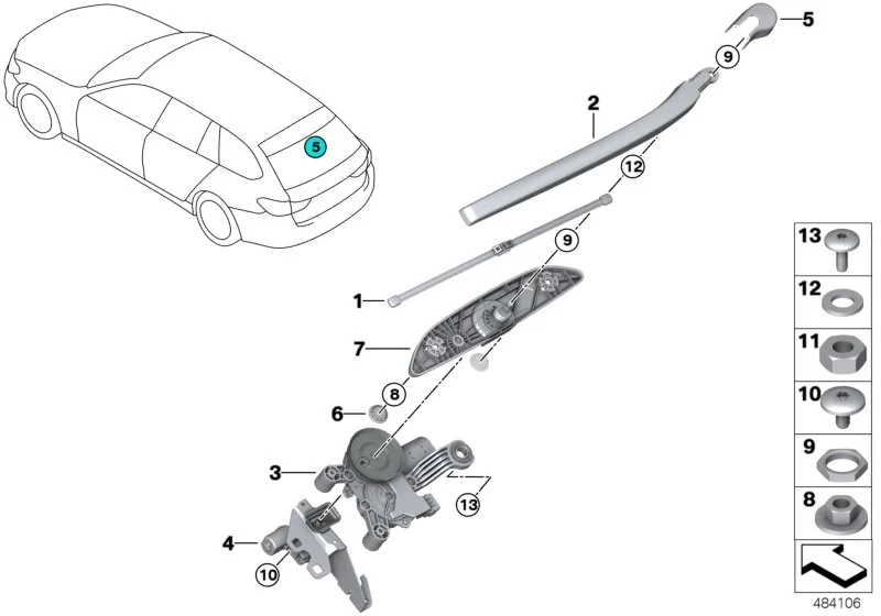 BMW Abdeckkappe Wischarm G21 G31 61627403859