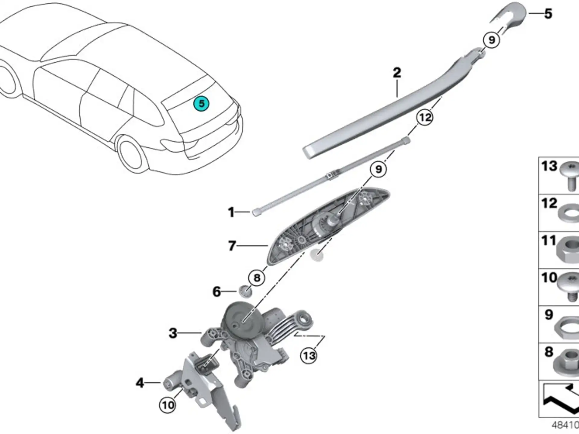 BMW Abdeckkappe Wischarm G21 G31 61627403859