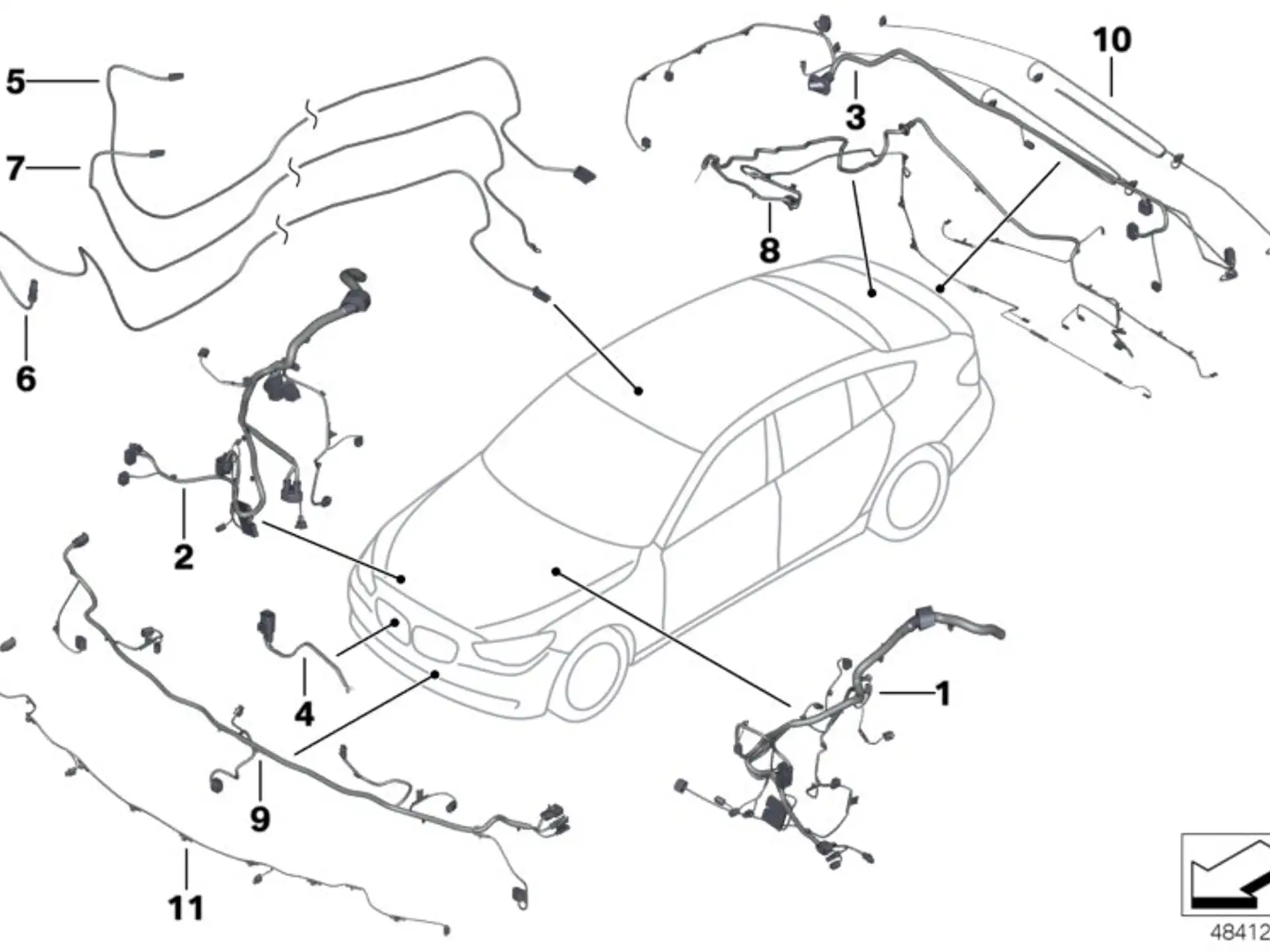 BMW Kabelsatz PDC vorne F10 F11 61129286479