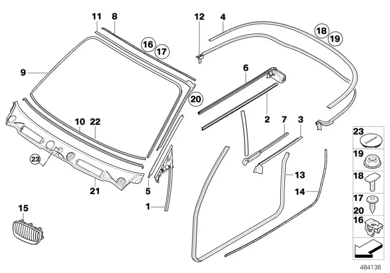 BMW Schachtabdeckung aussen links E88 51377164985 - Bildposition