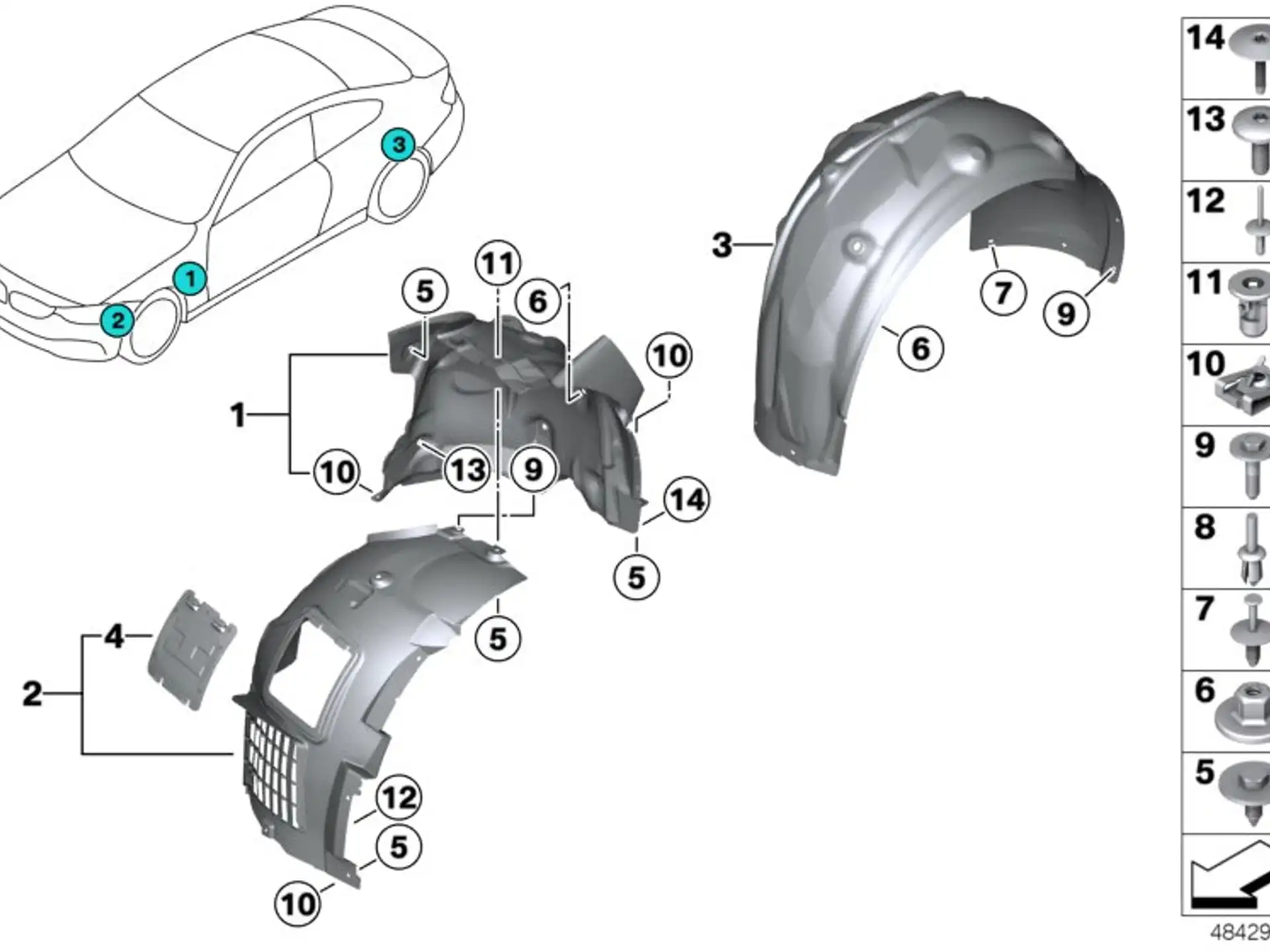 BMW Abdeckung Radhaus Vorderteil vorn links F87N 51718079567