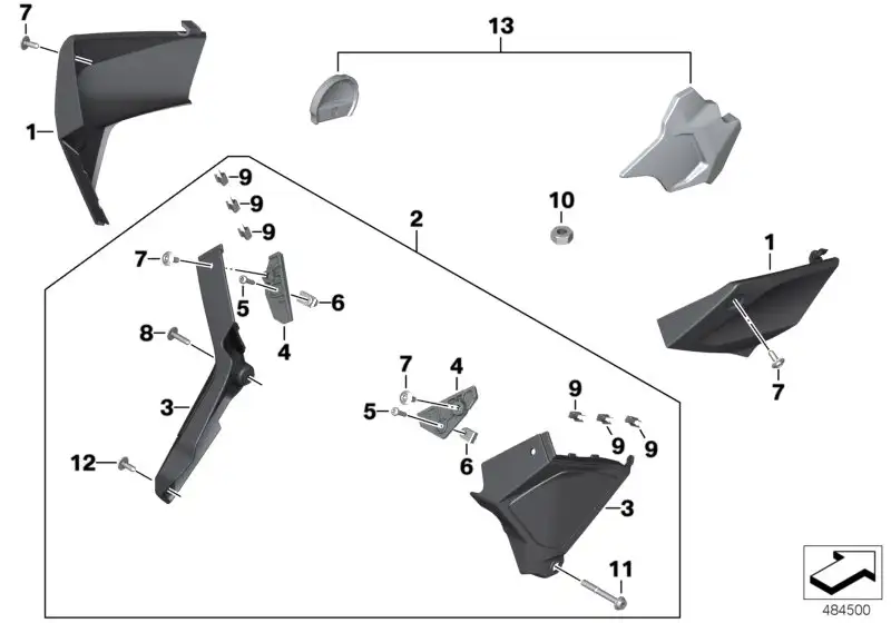 BMW Satz Abdeckung Rahmen Unterteil K61 77318567876