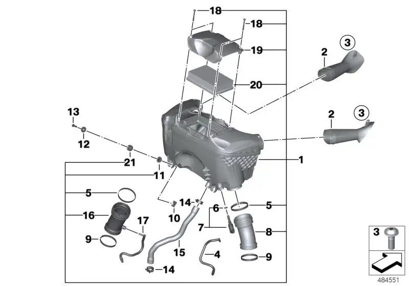 BMW Ansauggeräuschdämpfer K50 K51 K52 13718567190