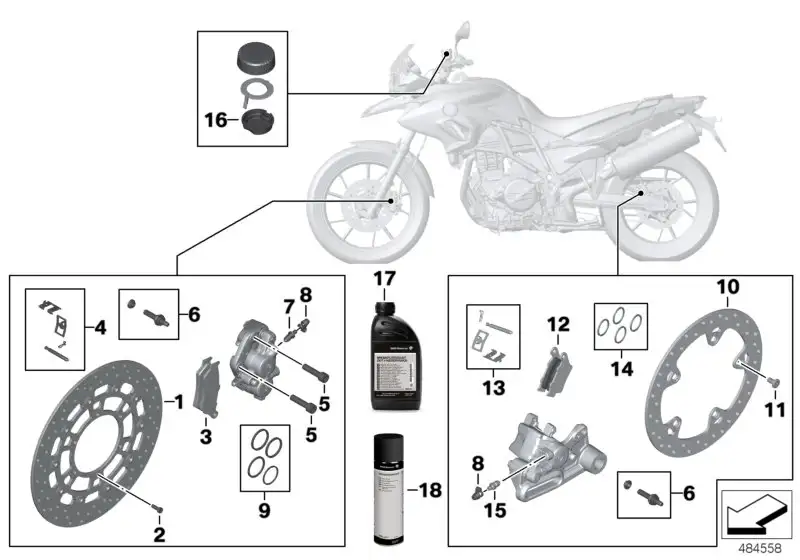 BMW Satz Bremsbeläge vorn K70 K72 K75 34117705216