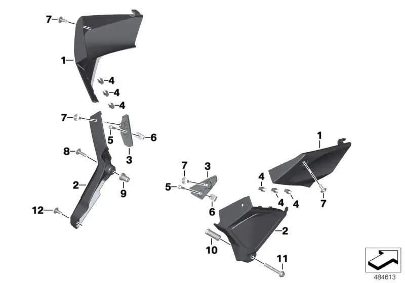 BMW Abdeckung Rahmen Unterteil rechts K61 46638560716