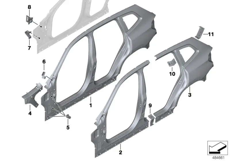 BMW Seitenwand hinten links 41007494011