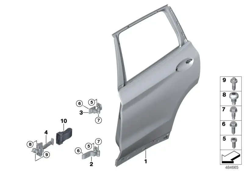 BMW Tür hinten rechts F97 G01 41007465534 - Bildposition 01