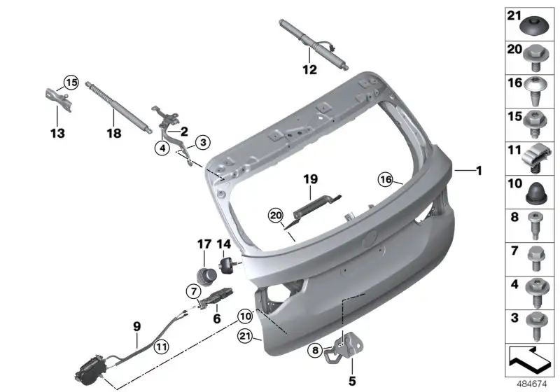 BMW Heckklappe F97 G01 41007494942