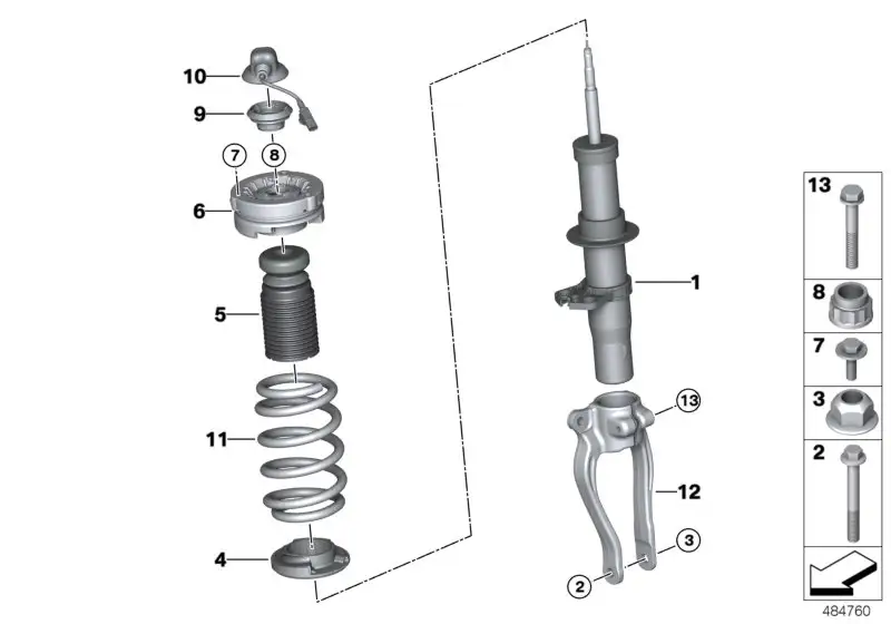 BMW Federbein EDC vorn links F90 F93 31307856899