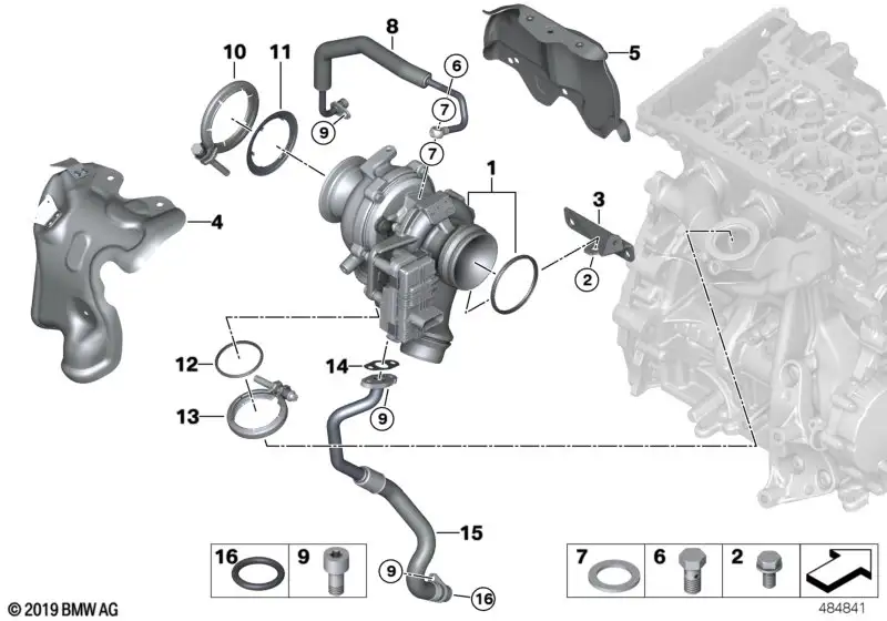 BMW RP Turbolader F39 F20 F44 F45 F46 F48 F54 F55 F56 F57 F60 116