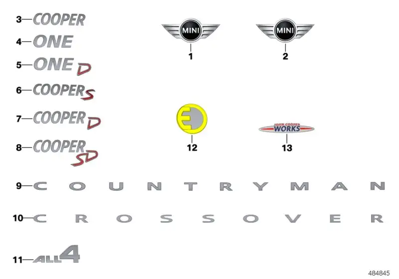 BMW Emblem vorne F60 51149447807