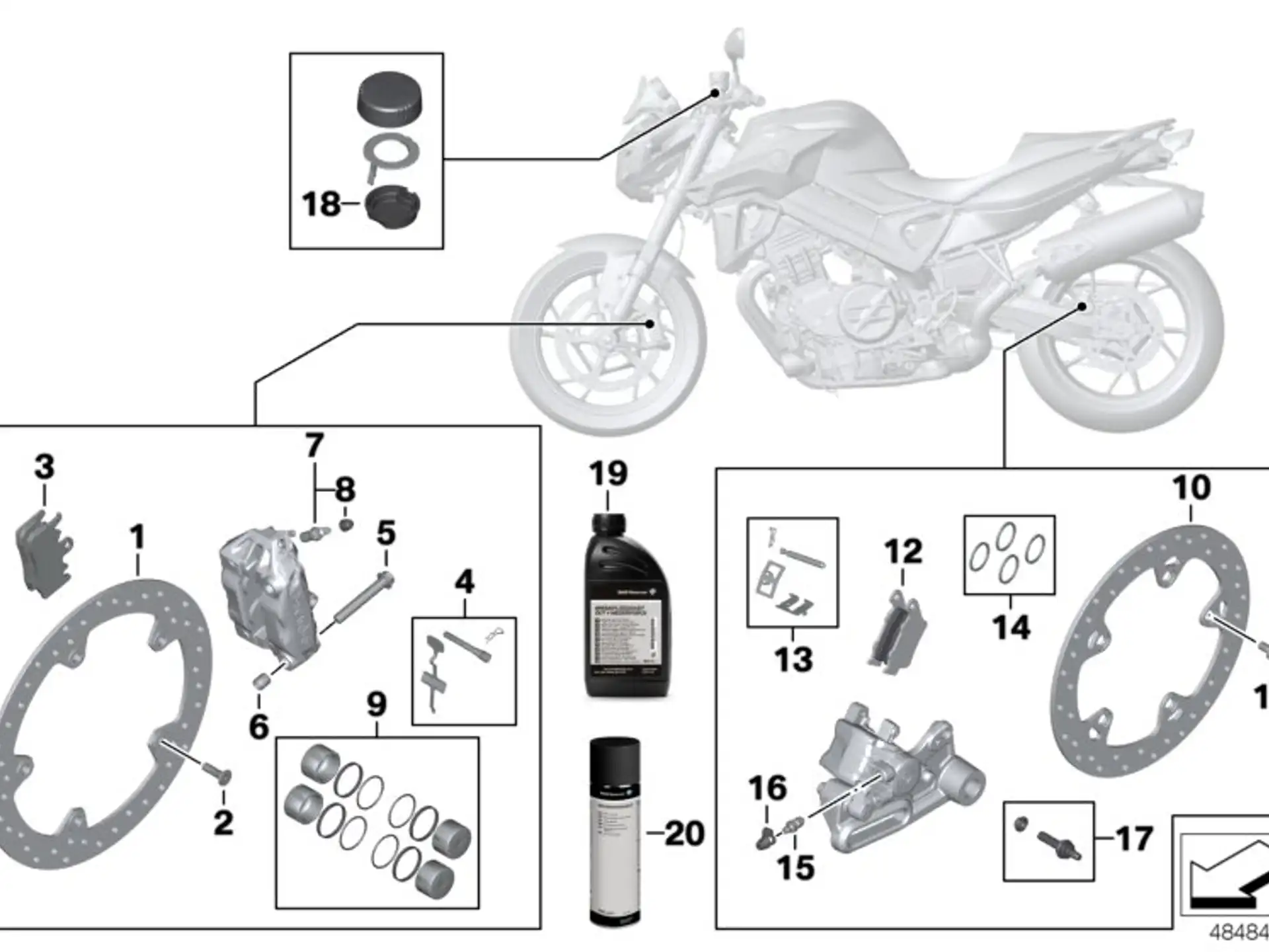 BMW Satz Befestigungsteile Bremsbelag K15 K73 R13 34218529920