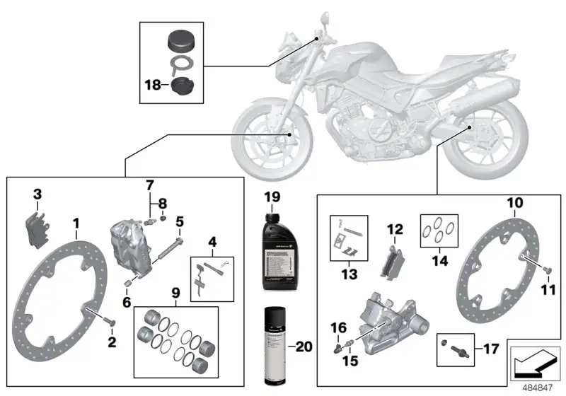 BMW Satz Befestigungsteile Bremsbelag K15 K73 R13 34218529920
