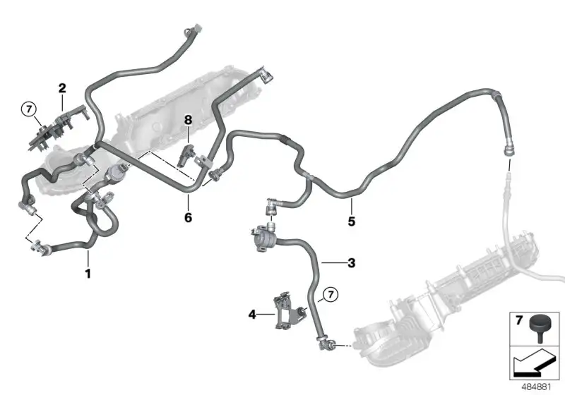 BMW Drucksensor F90 F91 F92 G05 G06 G07 G11 G12 G14 G15 G16 G30 1