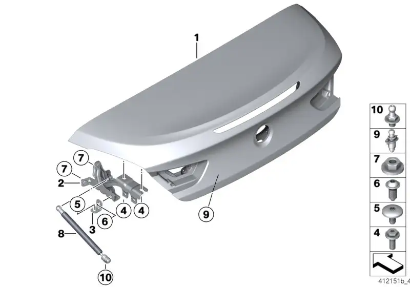 BMW Heckklappe F12 41627228146