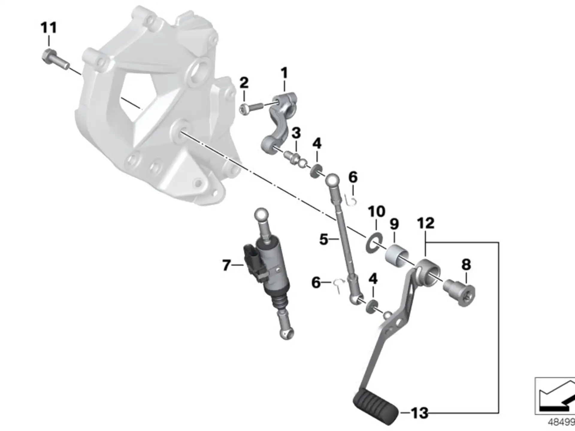 BMW Fussschalthebel K83 23418404249