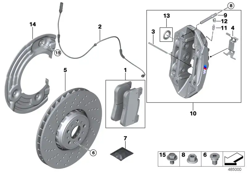 BMW Bremsscheibe belüftet gelocht links F90 F91 F92 F93 341179911