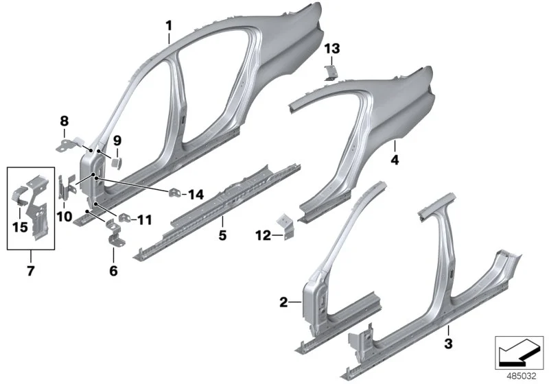 BMW Schweller links F10 F11 41217240497