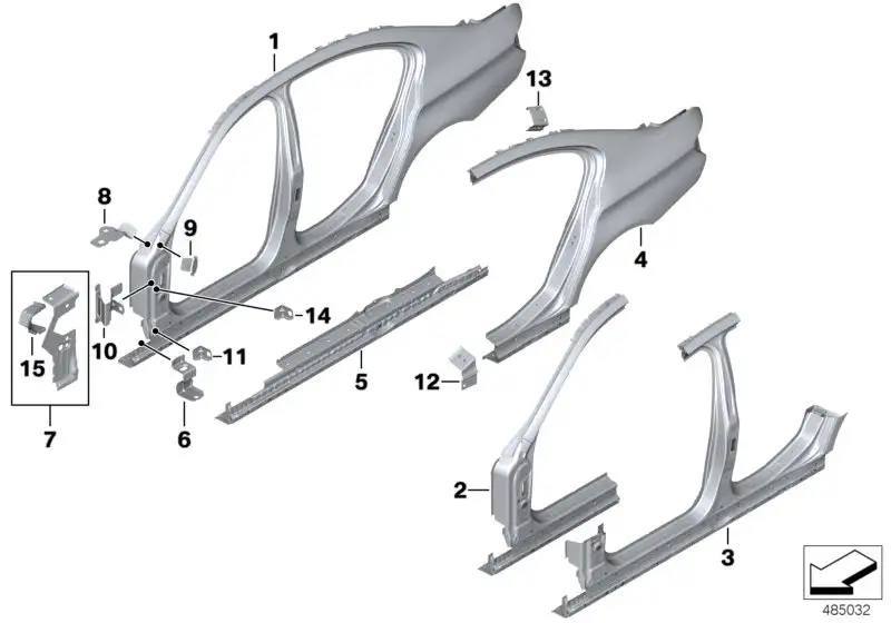BMW Seitengerippe rechts 41007294982 - Bildposition 01