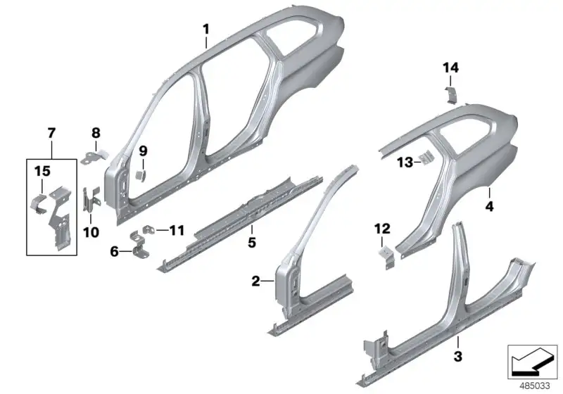 BMW Seitenwand hinten rechts F11 41217240518 - 5er F11